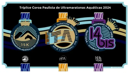Mostrar o quadro completo da tríplice coroa paulistas das ultramaratonas aquáticas